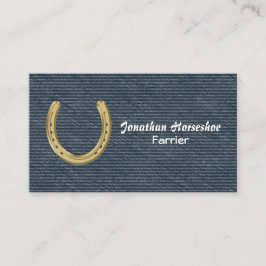 Carte De Visite Denim bleu avec le maréchal-ferrant de fer à