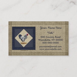Carte De Visite Denim de coq de Wyandotte lacé par argent
