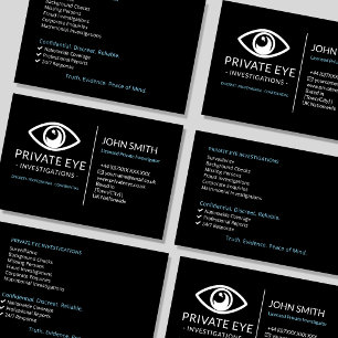 Carte de visite d'enquêteur privé Détective priv