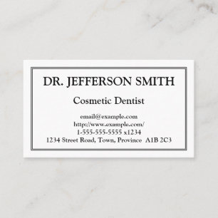 Carte de visite dentaire cosmétique traditionnel