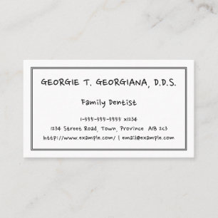 Carte de visite dentaire familial simple