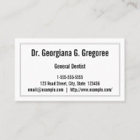 Carte de visite dentaire général de base