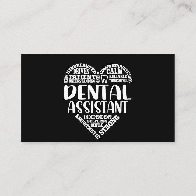 Carte De Visite Dental Assistant Coeur Dentiste Dentisté Dentisté  (Dos)