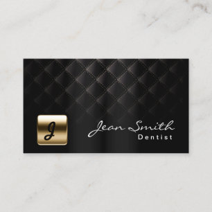 Carte De Visite Dental Office Luxe Black & Gold Dentist