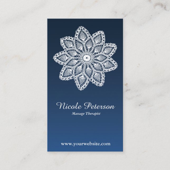 Carte De Visite Dentelle blanche - massage (Devant)