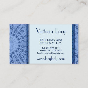 Carte De Visite Dentelle bleue élégante de dentelle de Victoria -