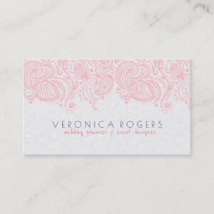 Carte De Visite Dentelle de marguerite rose et blanc clair