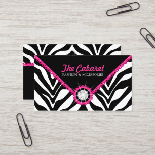 Carte De Visite Dentelle et diamant de rose d'impression de zèbre