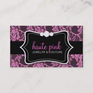 Carte De Visite Dentelle et diamants roses de 311 Haute