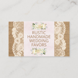 Carte De Visite Dentelle Rustique Et Mariage Fait À La Main Burla