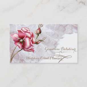 Carte De Visite Dentelle vintage et Wedding planner Rose