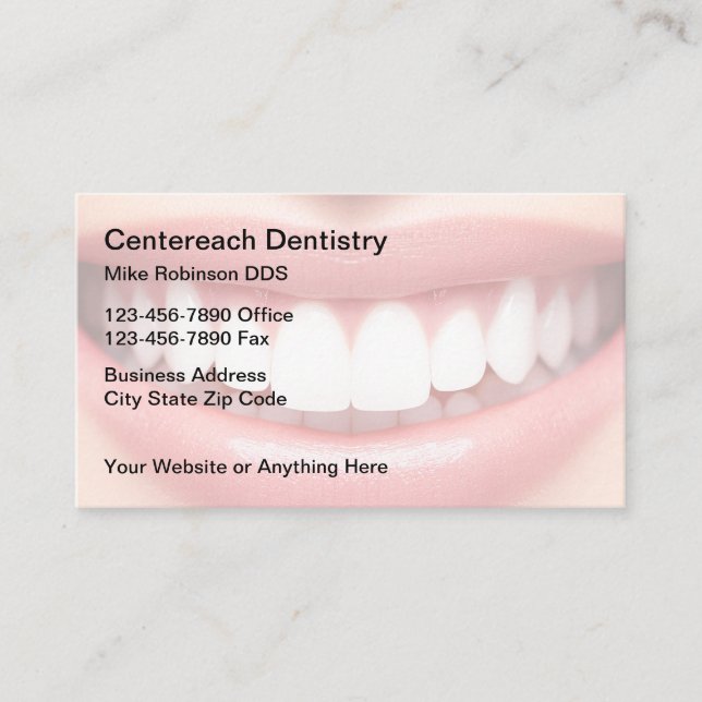 Carte De Visite Dentist Office Smile Theme Business Cards (Devant)