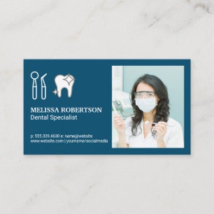 Carte De Visite Dentiste avec outils dentaires