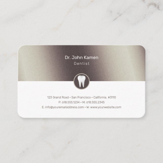 Carte De Visite Dentiste | Classic Graphic Metallic (Devant)