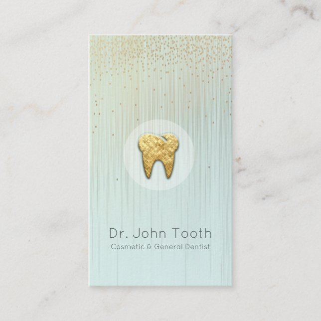 Carte De Visite Dentiste dentaire moderne Rendez-vous aqua Gold (Devant)