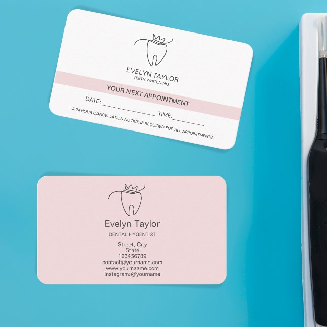 Carte De Visite Dentiste Dental Clinique Dents Blanchissement Rend (Créateur téléchargé)