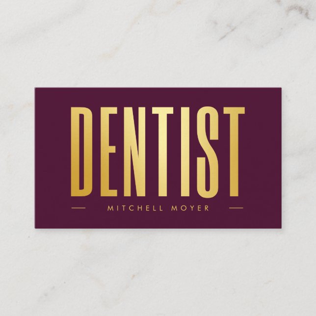 Carte De Visite Dentiste dentisterie Logo pour dents Bourgogne et  (Devant)