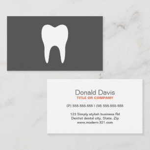 Carte De Visite dentiste minimaliste simple à dents blanches