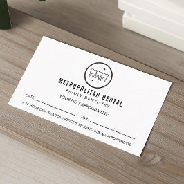 Carte De Visite Dentiste moderne dents Noir Logo Rendez-vous