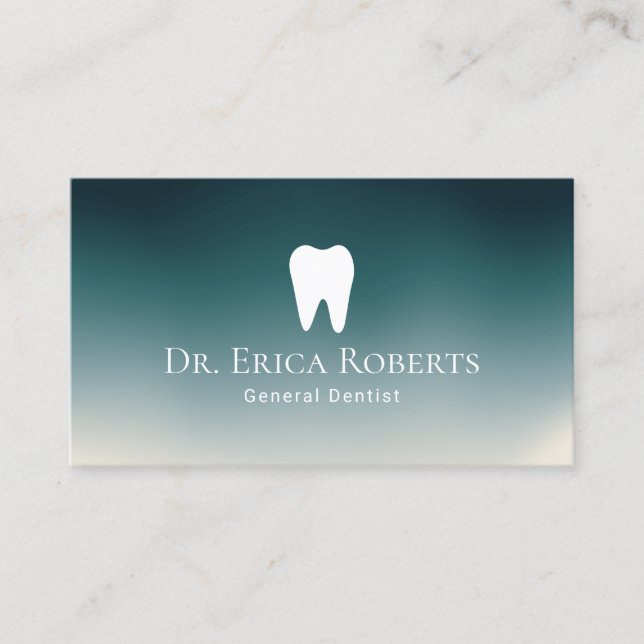 Carte De Visite Dentiste moderne Turquoise Ombre Dental Office (Devant)