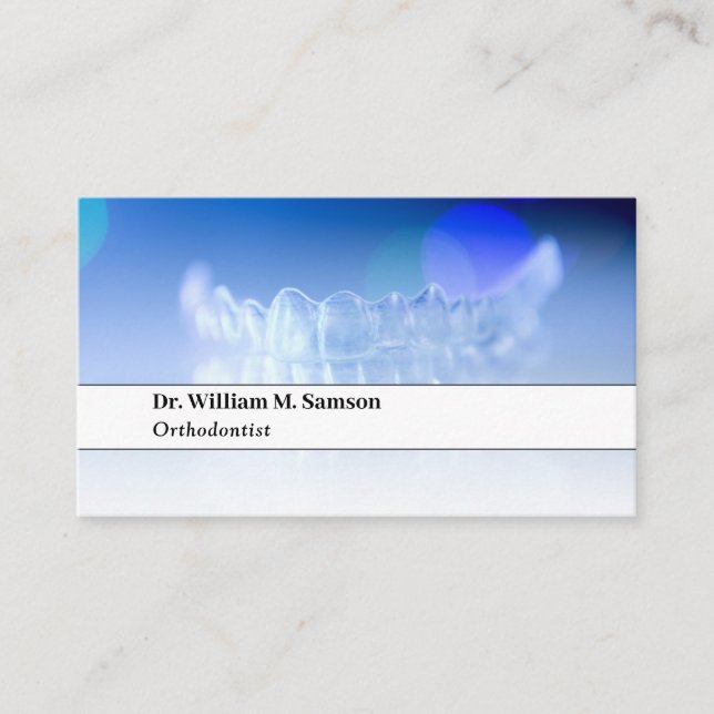 Carte De Visite Dentiste ou Orthodontiste moderne gouttière invisi (Devant)