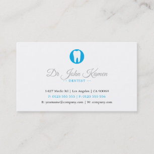 Carte De Visite Dentiste professionnel   Bleu profond
