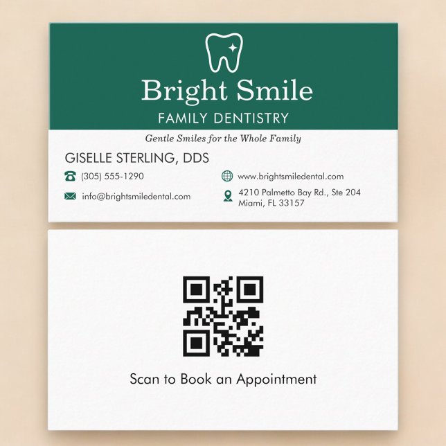 Carte de visite dentiste professionnel Code QR (Créateur téléchargé)