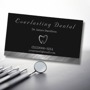 Carte De Visite Dentiste professionnel luxueux pour dents en argen