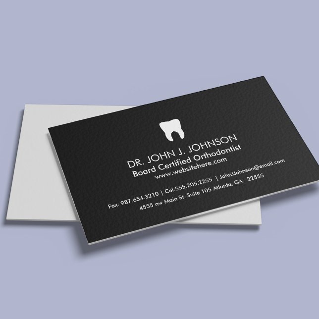 Carte De Visite Dentistère Professional Solid Black (Créateur téléchargé)