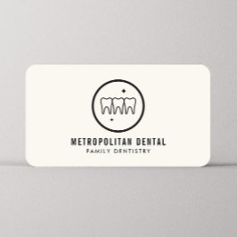 Carte De Visite Dentistes modernes Dents Logo noir sur ivoire