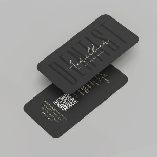 Carte De Visite Dentistesse dentaire moderne Orthodontistes Black