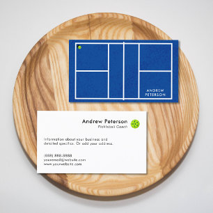 Carte de visite d'entraîneur de pickleball Blue Co