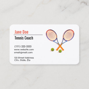 Carte de visite d'entraîneur de tennis
