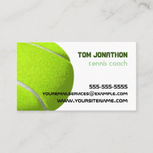 carte de visite d'entraîneur de tennis professionn