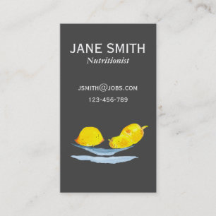 Carte de visite d'entraîneur nutritionniste citron