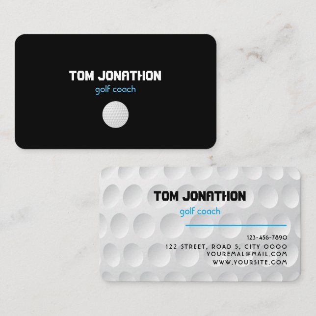 Carte de visite d'entraîneur professionnel de golf (Devant / Derrière)