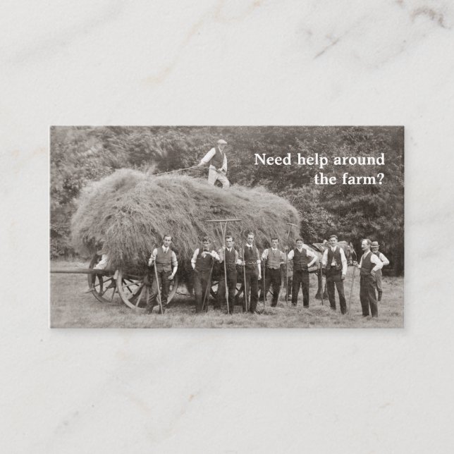 Carte de visite d'entrepreneur de ferme (Devant)