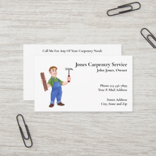 Carte de visite d'entrepreneur en construction de