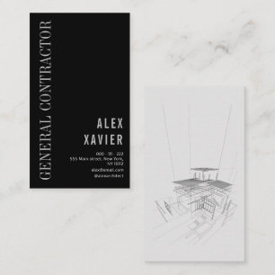 carte de visite d'entrepreneur noir simple