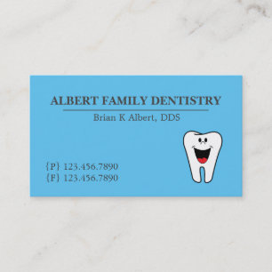 Carte de visite d'entreprise de dentiste dentister
