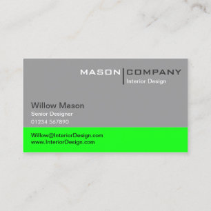 Carte de visite d'entreprise de gris et de vert de