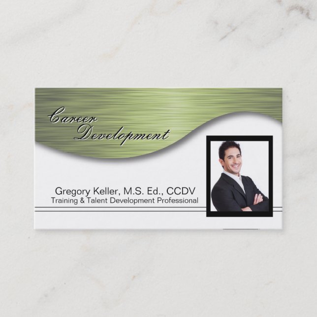 Carte de visite d'entreprise de photo - vert (Devant)