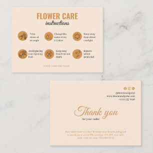 Carte de visite d'entreprise de soins de fleurs mi