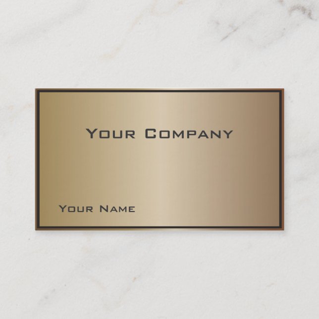 Carte de visite d'entreprise en bronze simple bord (Devant)