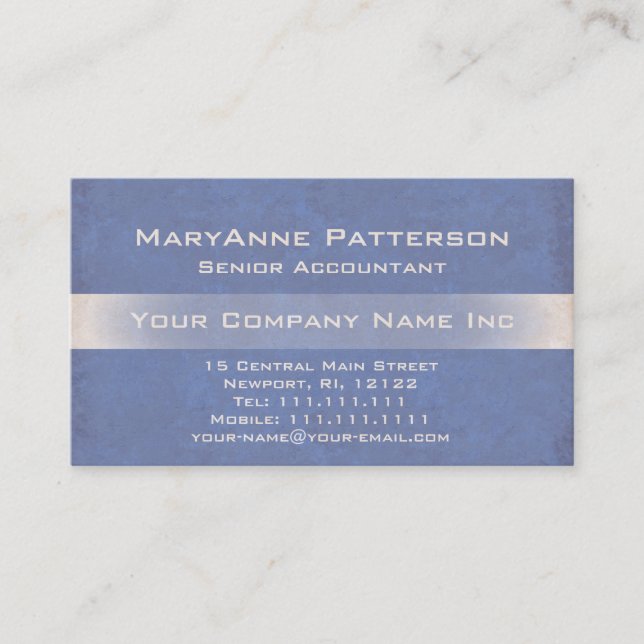 Carte De Visite D'entreprise italien texturisé de miroitement bleu (Devant)