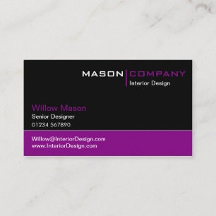 Carte de visite d'entreprise noir et violet