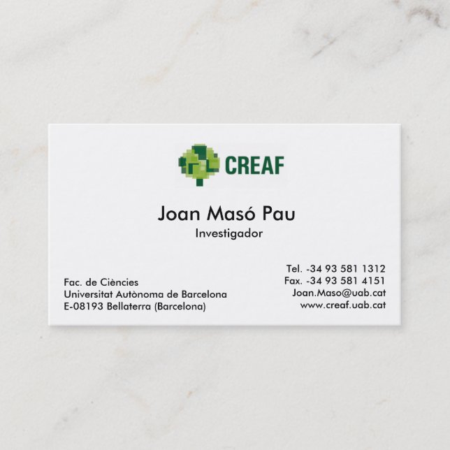 Carte de visite d'équipe de MiraMon (Devant)