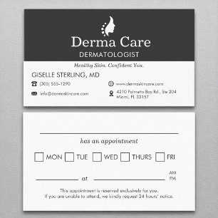 Carte De Visite Dérmatologiste de la peau Rendez-vous au bureau