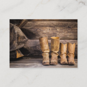 Carte de visite des bottes de cowboy et de cowgirl