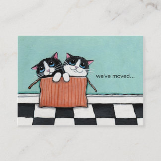 Carte De Visite Des chats dans une caisse d'emballage | nous avons
